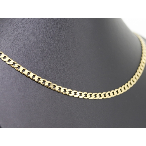 264 - 9 Carat Yellow Gold Flat Link Chain Necklace 74cm Long