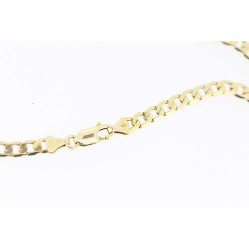 264 - 9 Carat Yellow Gold Flat Link Chain Necklace 74cm Long