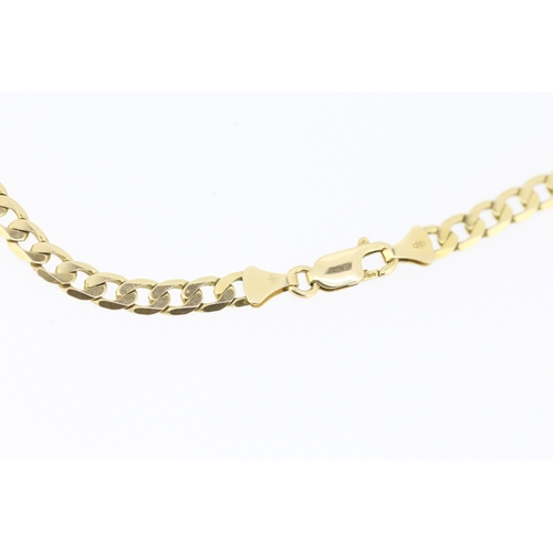 264 - 9 Carat Yellow Gold Flat Link Chain Necklace 74cm Long