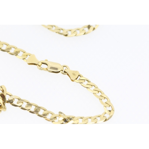 264 - 9 Carat Yellow Gold Flat Link Chain Necklace 74cm Long