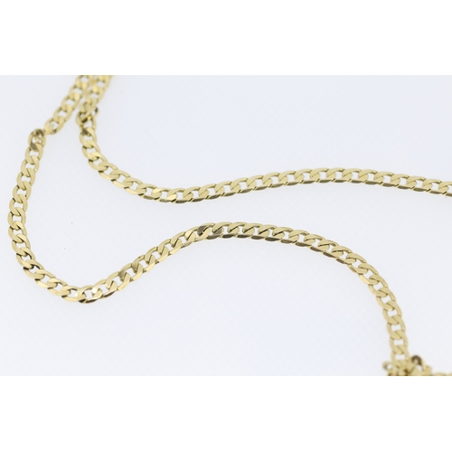 264 - 9 Carat Yellow Gold Flat Link Chain Necklace 74cm Long