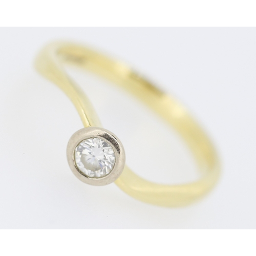 265 - Diamond Solitaire Bezel Set Mounted in 18 Carat Yellow Gold Ring Size Q