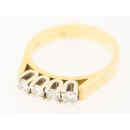 270 - Diamond Four Stone Ring Mounted in 18 Carat Yellow Gold Ring Size M