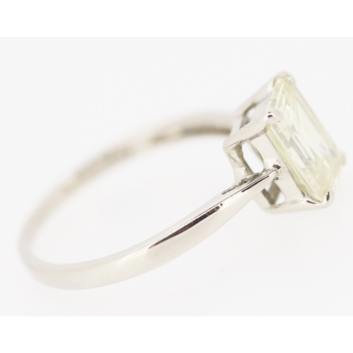 272 - Emerald Cut Diamond Solitaire Four Claw Set Ring Mounted in Platinum Colour L/M Clarity VS1/VS2 Diam... 