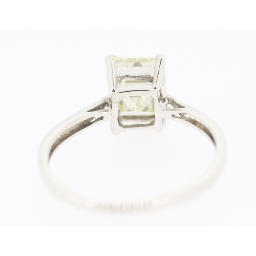 272 - Emerald Cut Diamond Solitaire Four Claw Set Ring Mounted in Platinum Colour L/M Clarity VS1/VS2 Diam... 