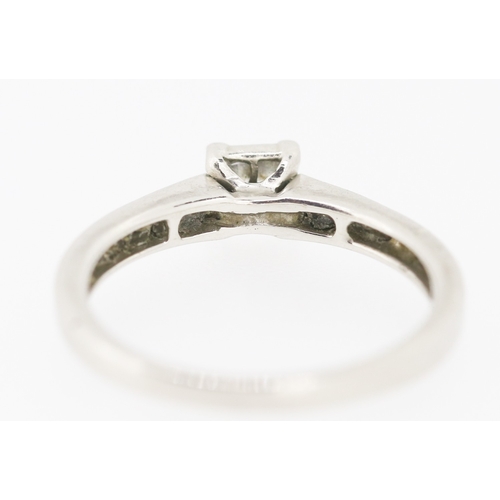 280 - Diamond Four Stone Ring Mounted in Platinum Further Diamonds Set to Shoulders Ring Size O and a Half