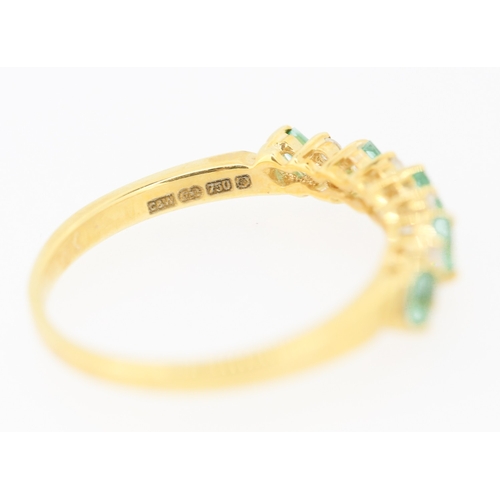 286 - Attractively Detailed Baguette Cut Emerald and Diamond Set Ring Mounted in 18 Carat Yellow Gold Ring... 