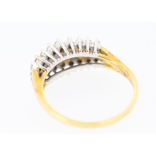 287 - Diamond Three Row Cluster Set Ring Mounted in 18 Carat Yellow Gold Ring Size O and a Half