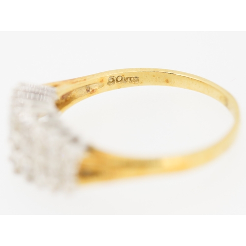 287 - Diamond Three Row Cluster Set Ring Mounted in 18 Carat Yellow Gold Ring Size O and a Half