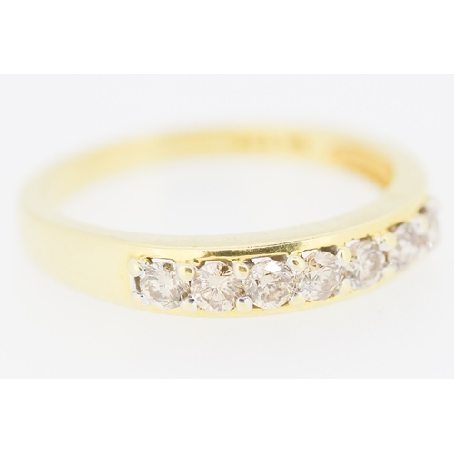 322 - Diamond Seven Stone Set Ring Mounted in 18 Carat Yellow Gold Ring Size P and a Half