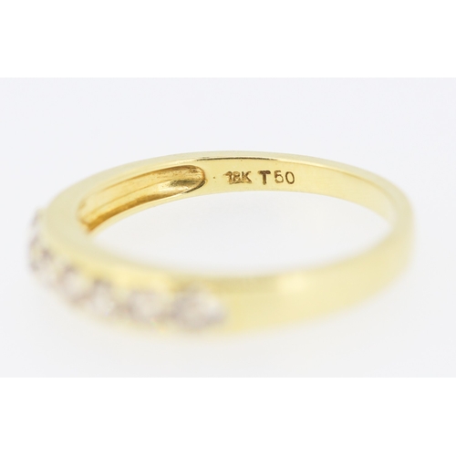 322 - Diamond Seven Stone Set Ring Mounted in 18 Carat Yellow Gold Ring Size P and a Half