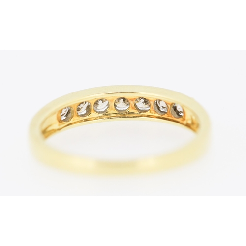 322 - Diamond Seven Stone Set Ring Mounted in 18 Carat Yellow Gold Ring Size P and a Half