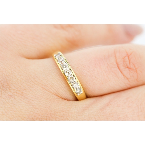 322 - Diamond Seven Stone Set Ring Mounted in 18 Carat Yellow Gold Ring Size P and a Half