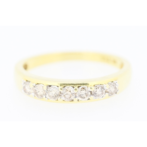 322 - Diamond Seven Stone Set Ring Mounted in 18 Carat Yellow Gold Ring Size P and a Half