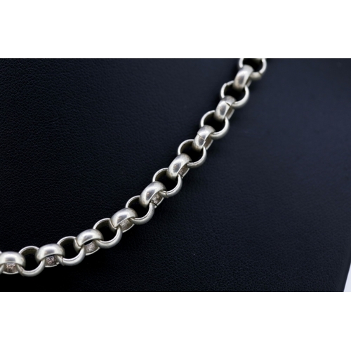 326 - Silver Belcher Link Necklace 50cm Long