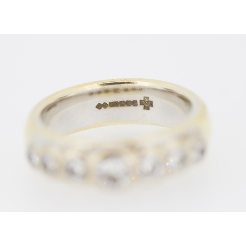 334 - Diamond Seven Stone Bezel Set Ring Mounted on 18 Carat Yellow Gold Ring Size M