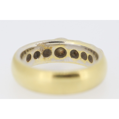 334 - Diamond Seven Stone Bezel Set Ring Mounted on 18 Carat Yellow Gold Ring Size M