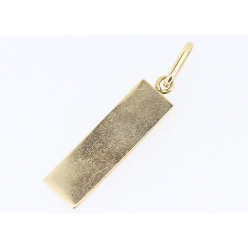 348 - 9 Carat Yellow Gold Ingot pendant 3cm High