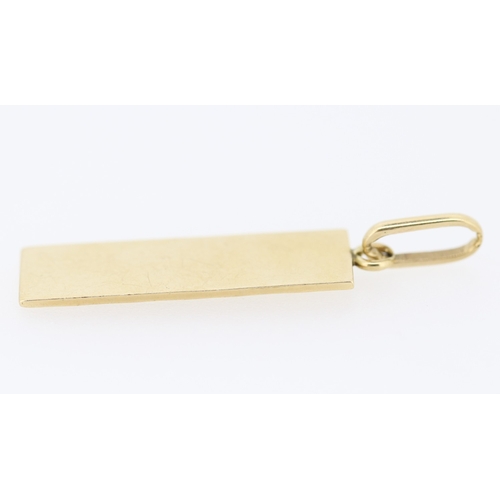 348 - 9 Carat Yellow Gold Ingot pendant 3cm High