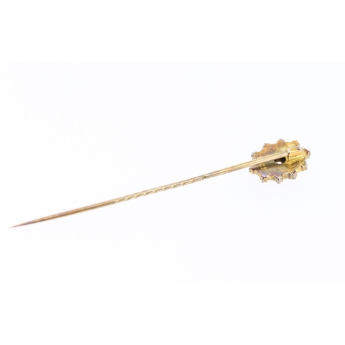 365 - 15 Carat Yellow Gold Diamond Set Stock Pin 6cm Long