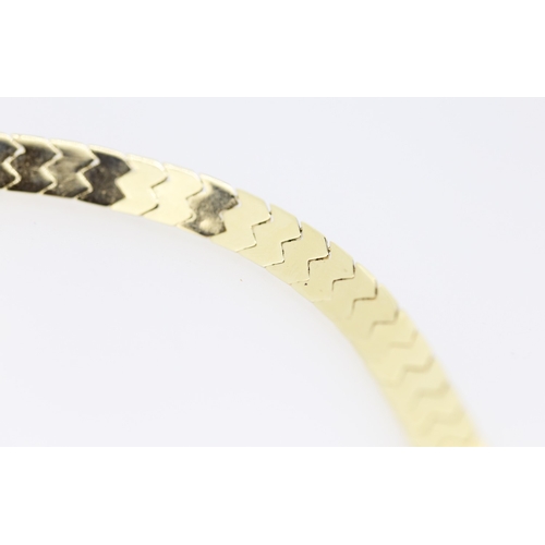 370 - 14 Carat Yellow and White Gold Fancy Flat Link Bracelet 19.5cm Long