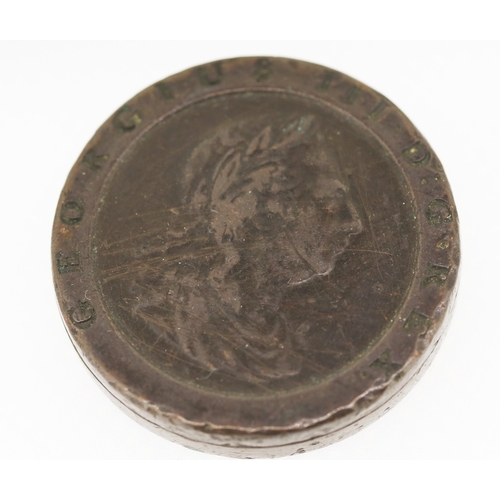 372 - Georgius III Britannia 1797 Coin Box 4cm Diameter