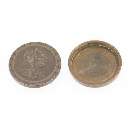 372 - Georgius III Britannia 1797 Coin Box 4cm Diameter