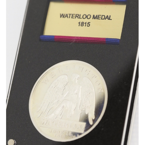 382 - 1 OZ Sterling Silver George P. Regent Wellington Waterloo June 18 1815 Coin Encapsulated with Certif... 