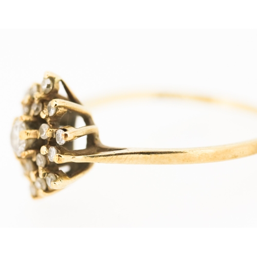 394 - Diamond Cluster Set Ring Mounted in 9 Carat Yellow Gold Ring Size N