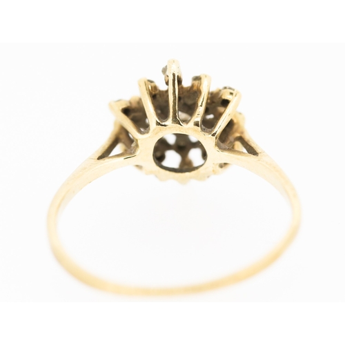 394 - Diamond Cluster Set Ring Mounted in 9 Carat Yellow Gold Ring Size N