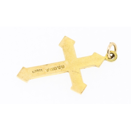 395 - 9 Carat Yellow Gold Cross Pendant 2cm High