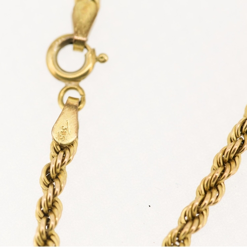 42 - 9 Carat Yellow Gold Rope Chain Necklace 44cm Long