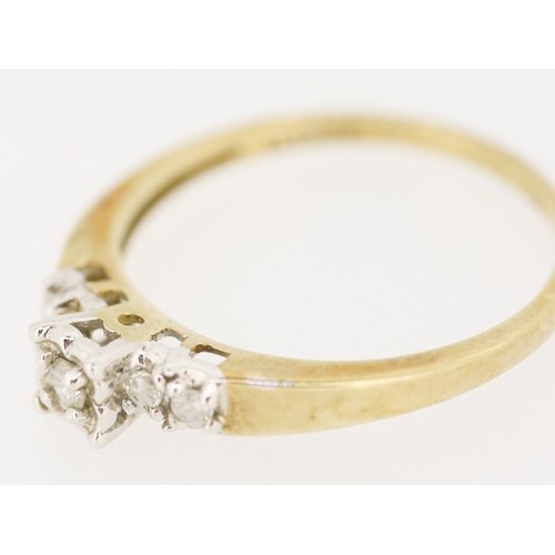 427 - Diamond Five Stone Ring Finely Detailed Set in 9 Carat Yellow Gold Ring Size P