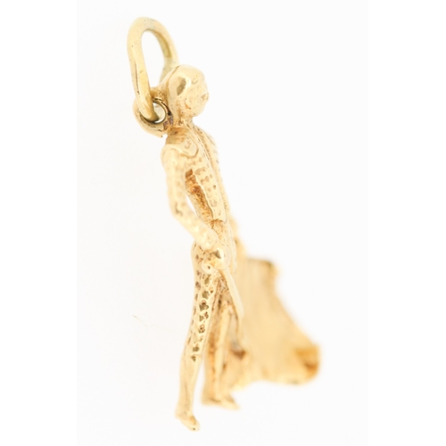 431 - 9 Carat Yellow Gold Spanish Matador Motif Pendant 2cm High