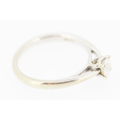 434 - Diamond Solitaire Ring Mounted in 9 Carat White Gold Heart Motifs to Setting Ring Size H