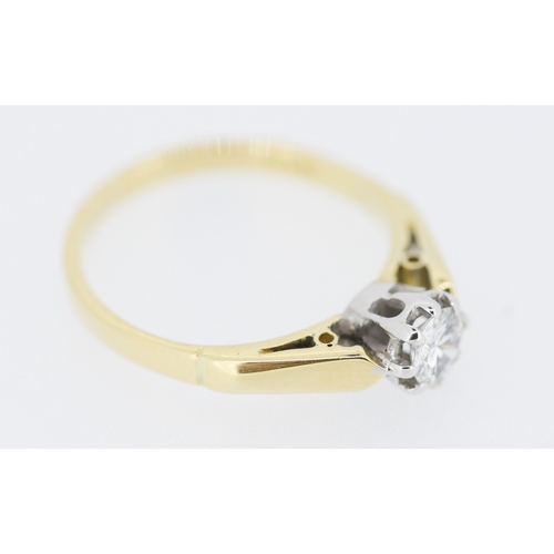 439 - Diamond Solitaire Rubover Set Ring Mounted in 18 Carat Yellow Gold Ring Size L