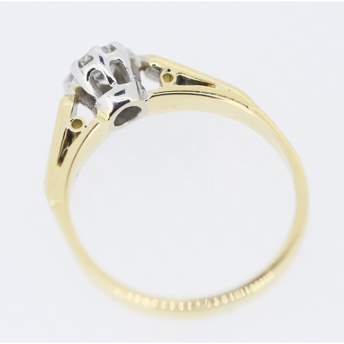 439 - Diamond Solitaire Rubover Set Ring Mounted in 18 Carat Yellow Gold Ring Size L