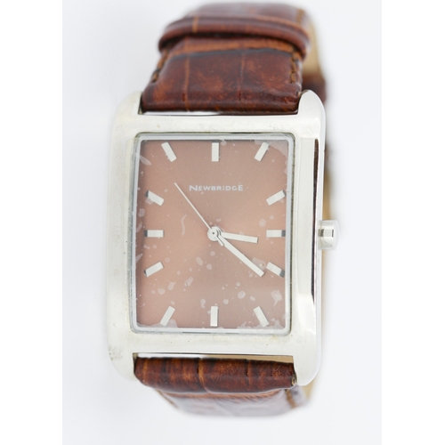 449 - Newbridge Gentleman's Wristwatch Brown Dial Brown Leather Strap As New Unworn with Original Presenta... 