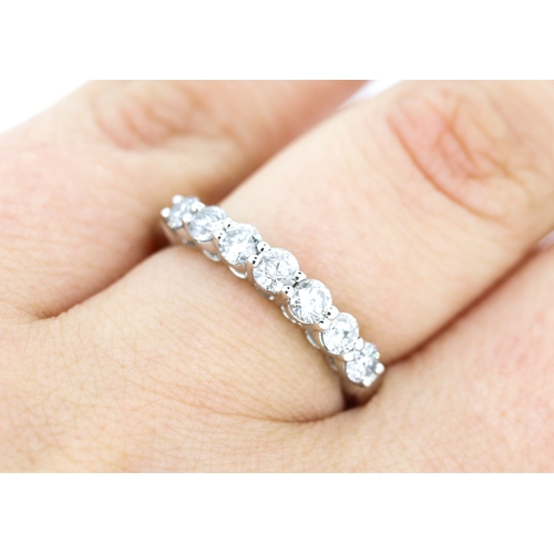 451 - Diamond Seven Stone Ring Mounted in 10 Carat White Gold Ring Size N