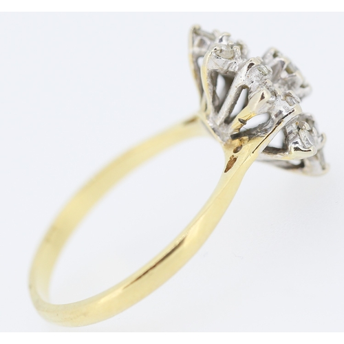 455 - Finely Detailed Diamond Cluster Set Ring Mounted in 18 Carat Yellow Gold Ring Size L and a Half