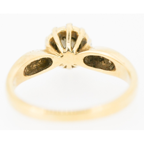 462 - Diamond Set Ring Mounted in 9 Carat Yellow Gold Further Diamonds Set to Shoulders Ring Size K