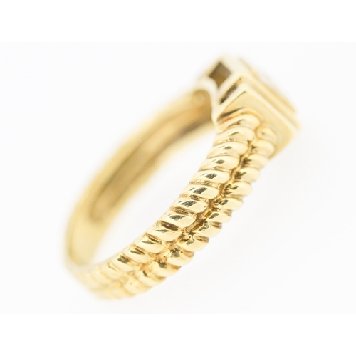 479 - Diamond Set Panel Form Cluster Ring Rope Motif Band Mounted in 9 Carat Yellow Gold Ring Size L