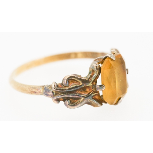 49 - Attractively Detailed Citrine Set Single Stone Ring Mounted in 9 Carat Yellow Gold Ring Size K and a... 