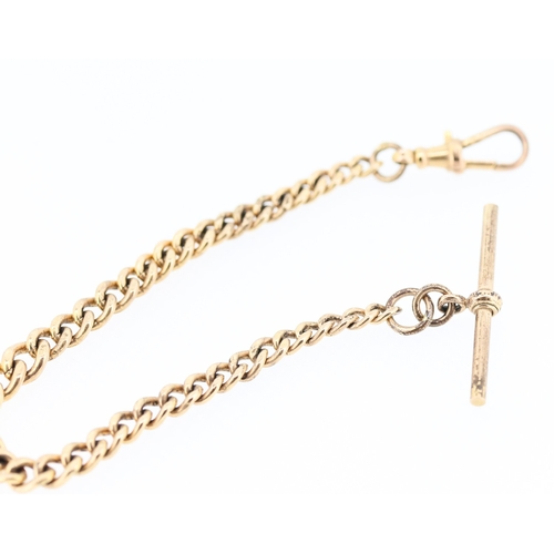 492 - 9 Carat Rose Gold T Bar Bracelet 19.5cm Long