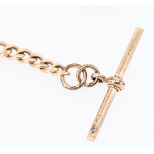 492 - 9 Carat Rose Gold T Bar Bracelet 19.5cm Long