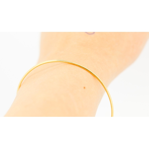 495 - 14 Carat Yellow Gold Bangle Bracelet Inner Width 6.5cm