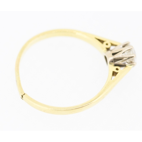 504 - Diamond Solitaire Eight Claw Set Ring Mounted on 18 Carat Yellow Gold Ring Size P (please note break... 