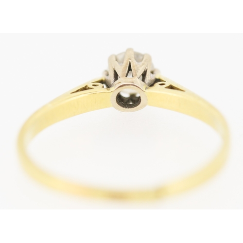 504 - Diamond Solitaire Eight Claw Set Ring Mounted on 18 Carat Yellow Gold Ring Size P (please note break... 