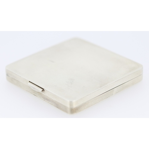 511 - Asprey London Silver Compact with 9 Carat Rose Gold Inset Gilded Interior 6.5cm by 6.5cm with Origin... 