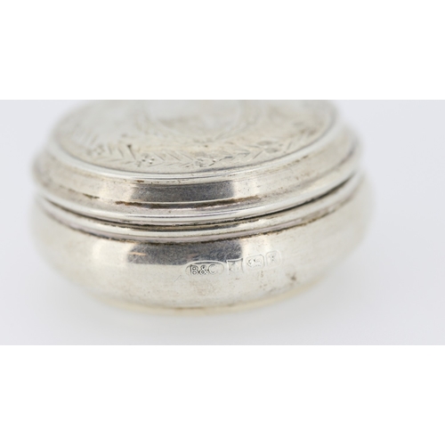 512 - Silver Circular Form Ring Box 4.5cm Diameter